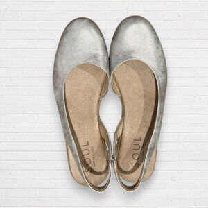 NATURALIZER Soul Idea D'O Metallic Slingback Ballet Comfort Flats Women's 9